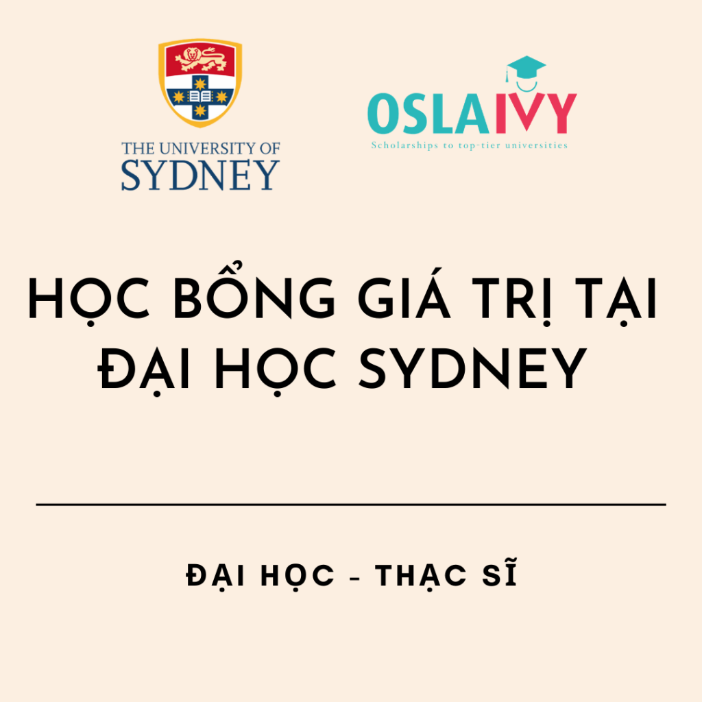 [ÚC] HỌC BỔNG LÊN ĐẾN $40.000 TẠI ĐẠI HỌC SYDNEY