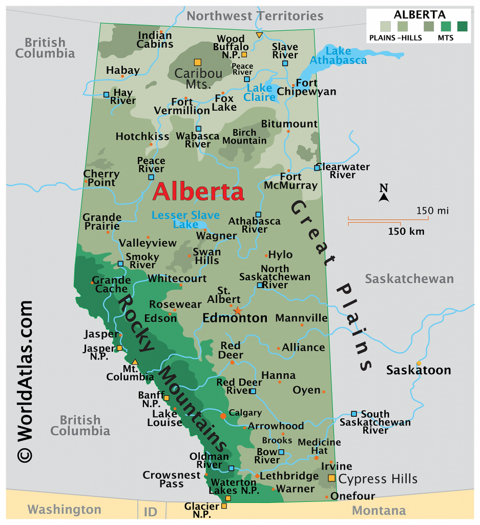 bản đồ tỉnh bang alberta canada