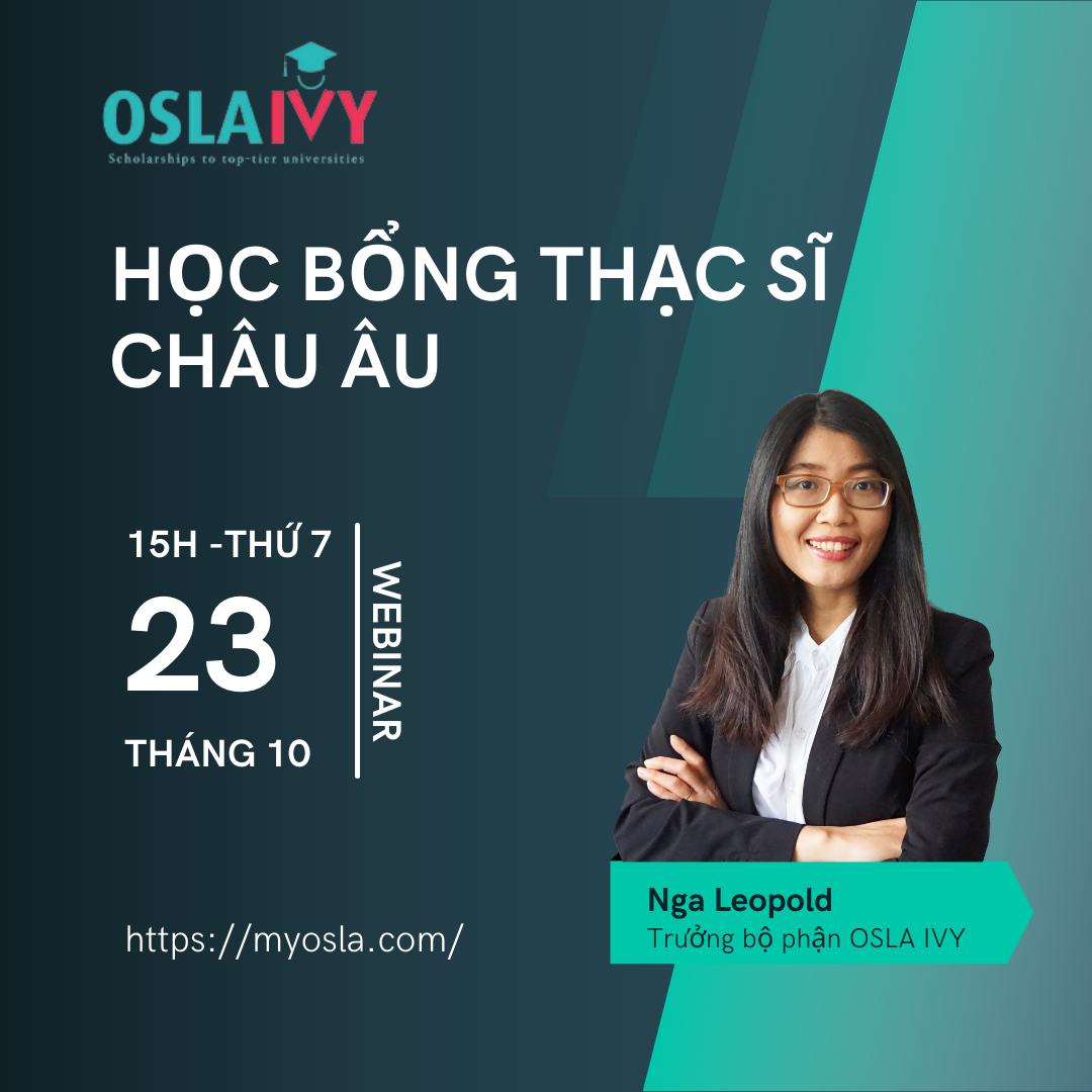WEBINAR: KINH NGHIỆM SĂN HỌC BỔNG THẠC SĨ CHÂU ÂU